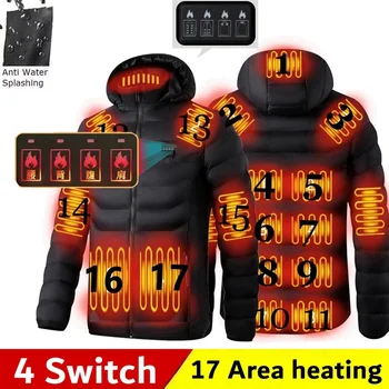 Мужская куртка с подогревом 9 зон, USB Зимние уличные куртки с электрическим подогревом, Теплые куртки Sprots, теплое пальто, Одежда, хлопковая куртка с подогревом