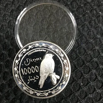 2 предмета, новый дизайн, динары Курдистана, значок с изображением попугая, птицы, животного, посеребренная монета-сувенир 40 мм