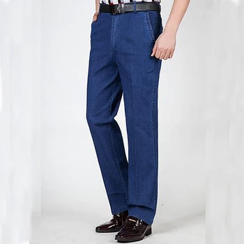 Мужские джинсы Красивые летние тонкие джинсы с высокой талией мужские свободные стрейчевые деловые повседневные джинсовые брюки мужские джинсовые брюки уличная одежда