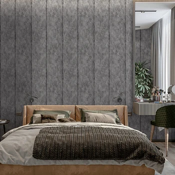 Ретро цементно-серые промышленные обои в полоску в скандинавском стиле для гостиной, спальни, фоновые обои для домашнего декора