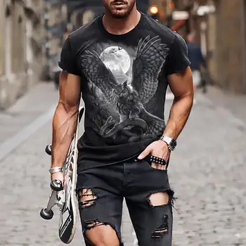 3d футболки, футболки с животными, мужские футболки с совой, футболки в стиле Харадзюку в стиле хип-хоп, 3D футболки с короткими рукавами