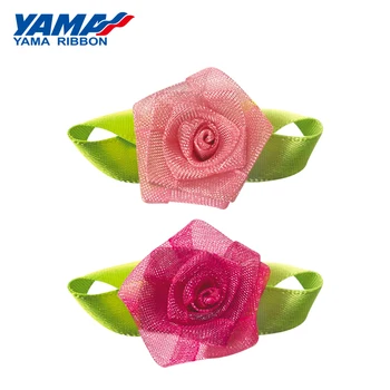 Диаметр цветка розы YAMA Folking 22 мм ± 3 мм, лист 41 мм ± 3 мм, 100 шт./пакет, лента для украшений для волос DIY