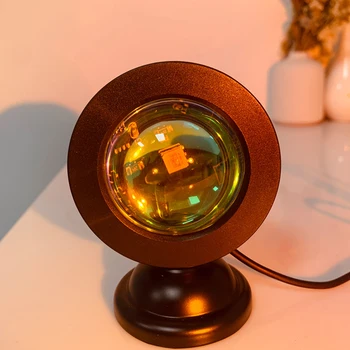 Светодиодный USB Светильник Sunset Lamp Проектор Домашний Декор Ночник Портативный Светильник Настроения Для спальни, гостиной, Фотосъемки на стене, Неоновые огни