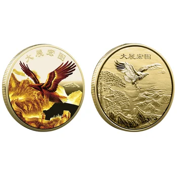 Символ орла 2022 года, Счастливая монета, Памятный Талисман на Удачу и Богатство, Красочные золотые монеты, Коллекционные сувениры, Подарки для коллекции