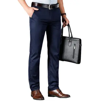Красивые весенне-летние популярные мужские брюки, деловые высококачественные брендовые стрейчевые прямые брюки, мужские повседневные брюки, брюки, мужская одежда