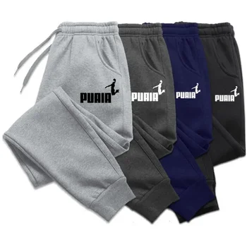 Брендовые повседневные Спортивные брюки с принтом логотипа на осень-зиму для мужчин и женщин, Мягкие спортивные Брюки для бега трусцой