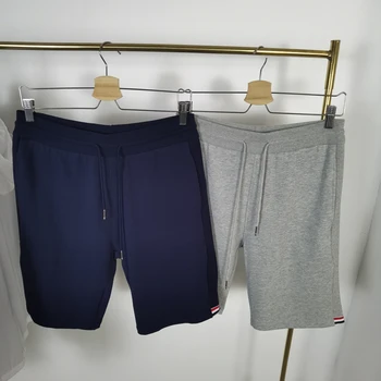 Новые летние шорты TB webbing, мужские однотонные махровые мягкие и удобные мужские брюки slim fit на завязках с пятью точками
