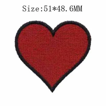 51 * 48,6 мм Красное сердце, черная нашивка со стразами/нашивка с буквами/свадебные аппликации