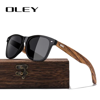 Бренд OLEY 2022 Модные Солнцезащитные очки ручной работы из натурального Дерева Для Мужчин И женщин, Поляризованные Солнцезащитные Очки UV400, Зеркальные Мужские очки