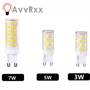 AvvRxx Светодиодная Лампа 3 Вт 5 Вт 7 Вт G9 Light Dimmable AC 220 В Лампа SMD2835 Прожекторная Люстра Освещение Замена Галогенной Лампы