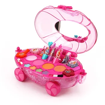 Детская Тележка для макияжа Disney Косметика Princess Makeup Box Set Губная помада для девочек Игровой Домик Подарок На День рождения