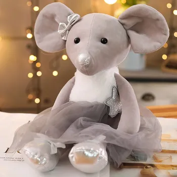 1ШТ 42 см, Милые плюшевые игрушки-мышки, Мультяшная Одежда, Мягкие куклы-мышки с животными, подарки на День Рождения для детей