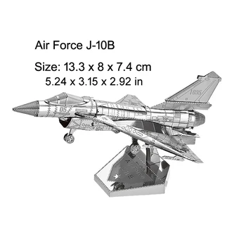 3D Металлическая головоломка Air Force J-10B модельные наборы для сборки подарочных игрушек-головоломок для детей