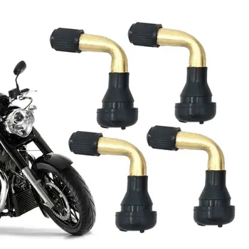 Стержни для шин мотоциклов, Мотороллеров, Бескамерных шин, Стержень клапана, прямой, изогнутый на 90 градусов, Медно-серебряный клапан для квадроцикла