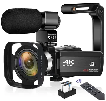 Видеокамера 4K Ultra HD 30MP WiFi DV Видеокамера Цифровая Видеокамера С Поворотом на 270 градусов Сенсорный экран с 16-Кратным Цифровым Зумом Камера