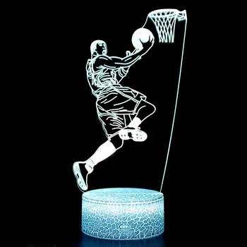 3D Баскетбольная лампа Подарок на День рождения Ночник 16 цветов, меняющихся с помощью пульта дистанционного управления Подростки Мальчики Дети Рождественская вечеринка по случаю Дня рождения