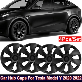 4 шт./компл. Защитные колпачки для ступицы автомобиля, 19-дюймовые декоративные колпачки для автоматической модификации ступицы, подходят для Tesla Model Y 2020-2022, чехлы для автомобильных колес