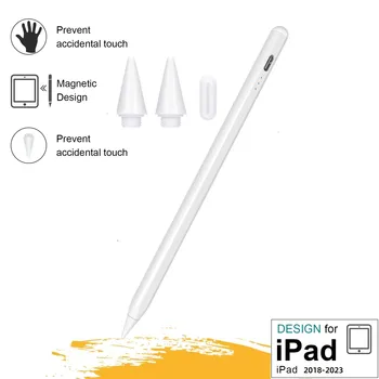 Стилус сенсорная ручка для Apple iPad Pro Mini Air 2018-2023 Емкостный Карандаш с Отклонением ладони Цифровой Дисплей Питания Датчик наклона