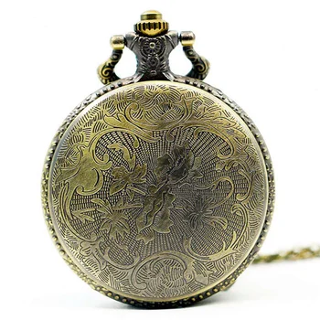 Большие карманные часы в китайском стиле с ностальгическим бронзовым тиснением в стиле ретро с большим драконом