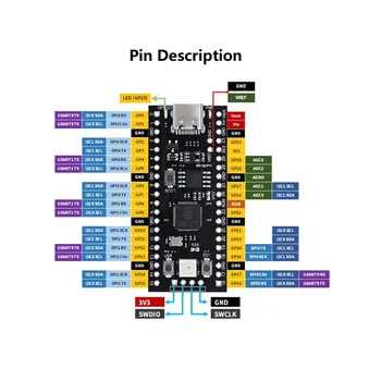 Плата разработки YD-RP2040 16MB Flash Core Совместимая Материнская плата с Двухъядерным Микроконтроллером Raspberry Pi PICO
