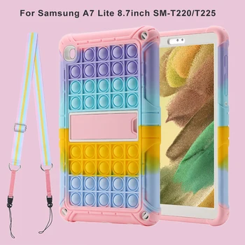 2023 Новый Samsung Galaxy Tab A7 Lite 8,7-дюймовый Чехол 2021 Kid Proof Push Popit Fidget Case с Плечевым ремнем SM-T220 T225 Funda