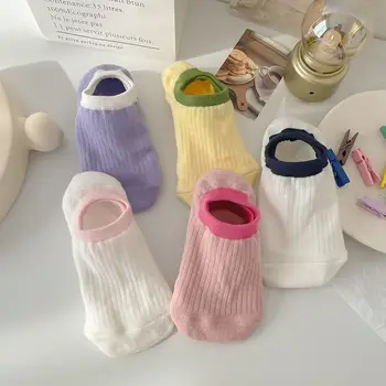 Новые летние тонкие женские носки-лодочки ярких цветов для милых девочек, универсальные повседневные дышащие носки