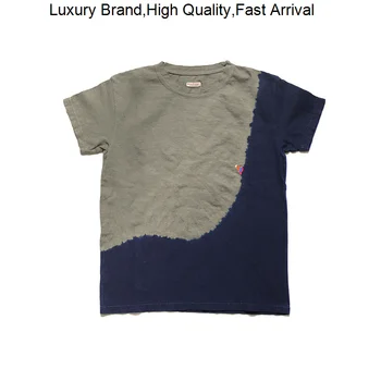23SS KAPITAL Летняя японская мода Батик, вышивка для альпинизма, двухцветная печать, мужская и женская Свободная футболка