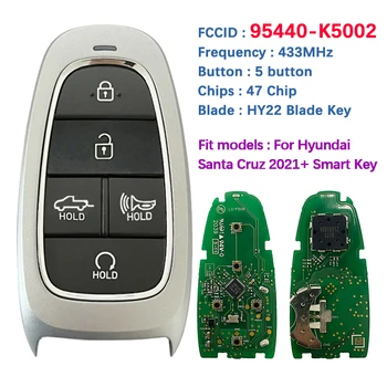 CN020253 Оригинальная Печатная плата с 5 Кнопками Smart Car Key Для Hyundai Santa Cruz 2022 Дистанционный Брелок 47 Чип 433 МГц FCCID 95440-K5002 Keyless Go