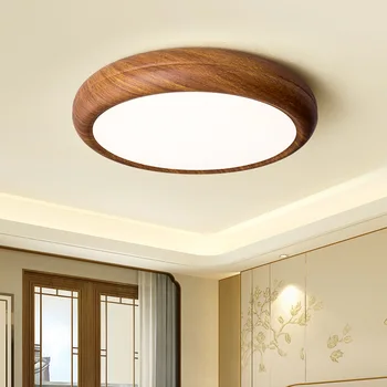 Современный креативный антикварный потолочный светильник из орехового дерева с зернистостью железа