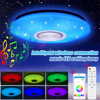 33 см WiFi Современный RGB светодиодный потолочный светильник Home APP Bluetooth Music Smart Lamp + Пульт дистанционного управления Домашним освещением для Google