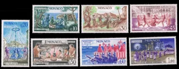 7 шт./компл., новая почтовая марка Монако 1973, Ассоциация традиционной культуры, Фестиваль хлеба, Скульптурные марки MNH