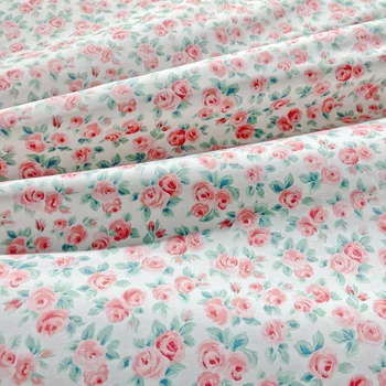 160x50 см Маленькая Розовая хлопчатобумажная саржевая ткань с принтом для шитья, изготовление постельного белья ручной работы, ткань 