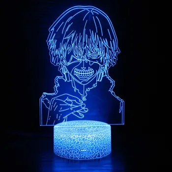 Аниме Токийский Гуль 3d Лампа Juuzou Suzuya для Декора Спальни Ночник Крутой Подарок На День Рождения Токийский Гуль Светодиодный Ночник Ken Kaneki