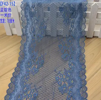 1 Метр Стрейч Джинсовой синей красивой кружевной ткани с отделкой Эластичной кружевной лентой для платья в стиле пэчворк 
