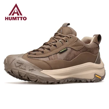 Мужская обувь HUMTTO 2023, Роскошные дизайнерские кожаные походные ботинки, Уличные альпинистские треккинговые кроссовки, Мужская спортивная обувь для ходьбы