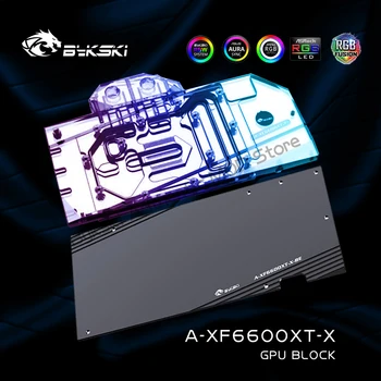 Bykski A-XF6600XT-X, Водяной блок графического процессора Для Радиатора видеокарты XFX Radeon RX 6600XT Speedster Merc/V2 OC, Кулер VGA