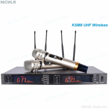 Подлинная Система Портативных Микрофонов MiCWL KSM8 2 Динамическая Кардиоидная 200 Канальная UHF Микрофоны Высокого качества FexEx UPS EMS Бесплатная доставка