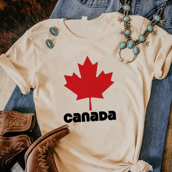 Канадский топ, женская японская уличная одежда, летняя футболка, женская одежда в стиле харадзюку