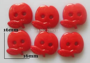 NB0171 Красные пуговицы в форме яблока пластиковые 100 шт./лот пуговицы для детской одежды швейные аксессуары