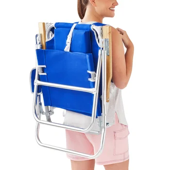 Шезлонг с навесом для рюкзака комфортной высоты, синий