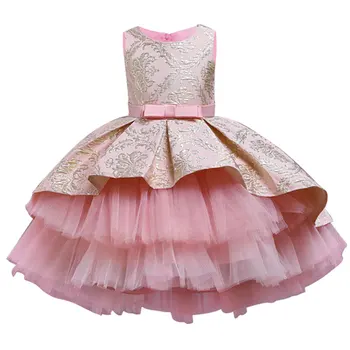Многослойное винтажное платье принцессы с вышивкой для маленьких девочек, элегантная детская одежда от 1 до 8 лет