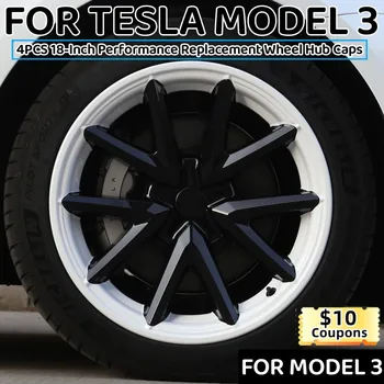 4ШТ 18-дюймовых колпачков для колес Tesla Model 3 2020-2023, замена крышки ступицы, полное покрытие обода, декоративные аксессуары
