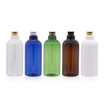 12шт 500 мл Пустая сине-коричневая Прозрачно-зеленая Пластиковая бутылка Шампунь для ванны Контейнер для жидкого мыла Упаковка для косметики личной гигиены