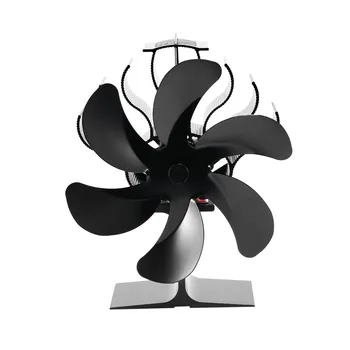 6-лопастной термоэлектрический вентилятор для печи, черный каминный вентилятор, Дровяная горелка, защита окружающей среды, бесшумный бытовой каминный вентилятор Высокой