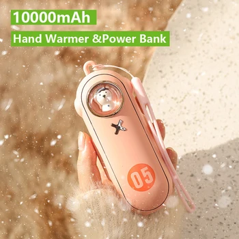 10000mAh Грелка для рук Power Bank, Милый USB-обогреватель, Мини-Обогреватель, Многоразовые Грелки для рук, Перезаряжаемый Инструмент для быстрого нагрева рук