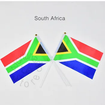 Южная Африка 14*21 см 10 шт. флаг Баннер для встречи Парада вечерние, размахивающий Рукой Национальный флаг Южной Африки